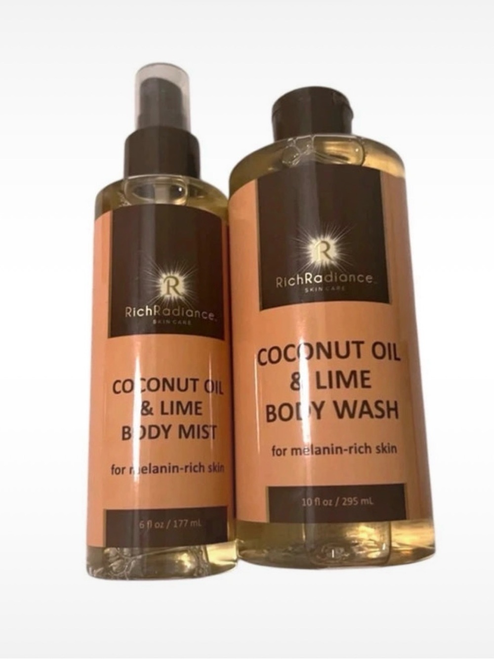 Rich Radiance Skincare Coconut Oil & Lime Set Body Mist Body Wash New